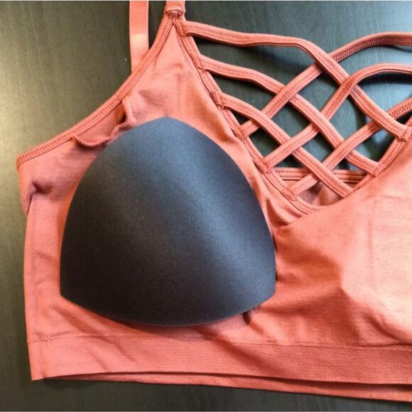 1X/2X Eggplant Front V Lattice Bralette + bra padding adjustable straps Zenana - Picture 9 of 15